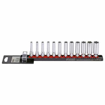 Socket set 1/4 ", long 12-pin on rail
