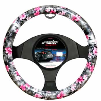 Simoni Racing Steering Wheel Cover Flower Black/Pink