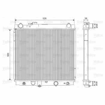 Radiator, engine cooling 701596 Valeo