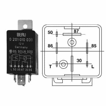 Relay, glow plug system
