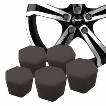 Simoni Racing Wheel Nut Caps Soft Sil - 17mm - Black - Set of 20 pieces