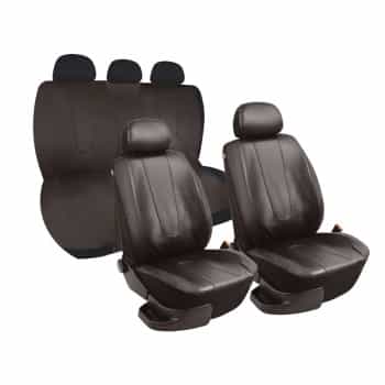 Simoni Racing Seat cover set Type B (complete) - Black Artificial leather - 11-piece