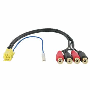 Mini ISO yellow 6 pin room C1 -> 4 x RCA