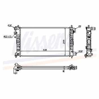 Radiator, engine cooling 63576A Nissens