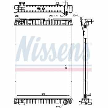 Radiator, engine cooling 628763 Nissens
