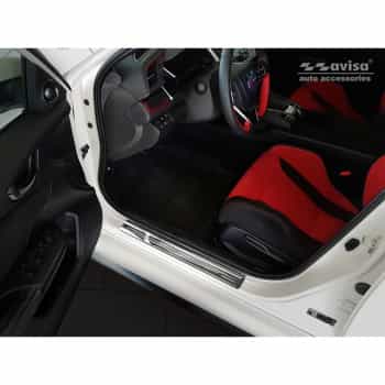Black glossy stainless steel Door sills suitable for Honda Civic X HB 5-door 2017- 'Sportline' - 4-piece
