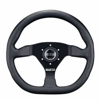 Sparco Universal Sports steering wheel 'L360 Flat' - Black Leather - Diameter 330mm