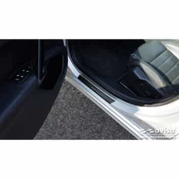 Black stainless steel door sills suitable for Peugeot 508 Sedan & SW 2011-2014 & FL 2014-2018 - 'Special Edi