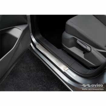 Stainless steel door sills suitable for Volkswagen Caddy V 2020- - 'Lines' - 2-piece