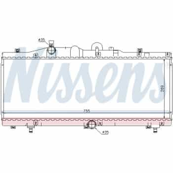 Radiator, engine cooling 61671 Nissens