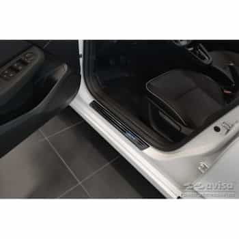 Black stainless steel door sills suitable for Renault Clio V 2019- 'Hybrid' - 2-piece