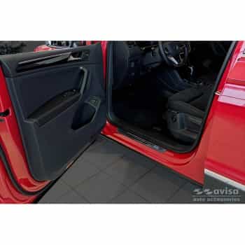 Black stainless steel door sills suitable for Volkswagen Tiguan II 2016-2020 & FL 2020- 'Hybrid' - 4-piece