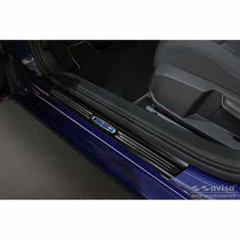 Black stainless steel door sills suitable for Volkswagen Golf VIII Hatchback/Variant 2020- 'Hybrid' - 4-piece
