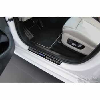 Black glossy stainless steel Door sills suitable for BMW X7 G07 2019- 'Hybrid' - 4-piece