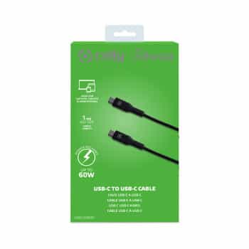 Celly Power Delivery Cable 60W USB-C > USB-C 1 meter