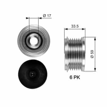 Alternator Freewheel Clutch DriveAlign® OAP7080 Gates