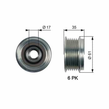 Alternator Freewheel Clutch DriveAlign® OAP7166 Gates