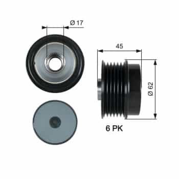 Alternator Freewheel Clutch DriveAlign® OAP7180 Gates