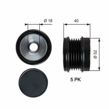Alternator freewheel OAP7209 Gates