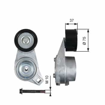Belt tensioner, Poly V-belt T38547 Gates