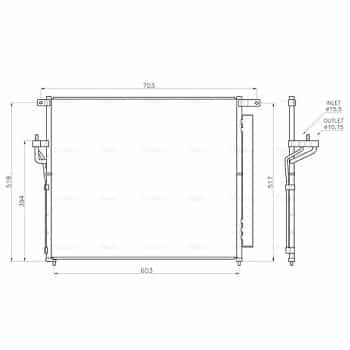 Condenser, air conditioning FD5706D Ava Quality Cooling
