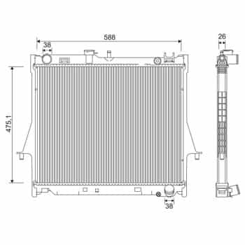 Radiator, engine cooling 701231 Valeo