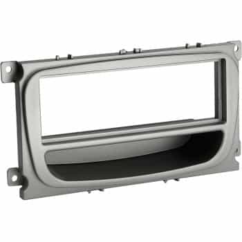 1-DIN Panel with storage tray. Ford Mondeo / Focus / S-MAX / Galaxy Color: Silver