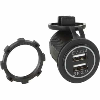 Dual USB car charger 12V/24V 4.2A / White (Bulk)