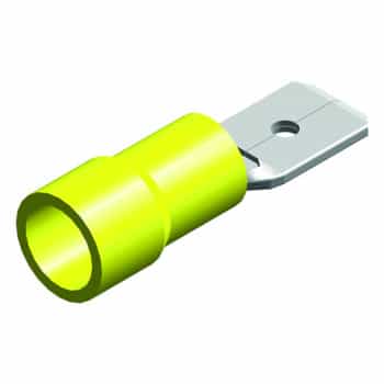 cable lug 5 pieces 6.3x0.8 yellow in blister