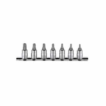 1/4" Socket set 5-sided Torx with hole TS 7 pieces