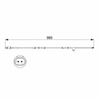 Warning Contact, brake pad wear 1 987 473 520 Bosch