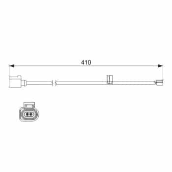 Warning Contact, brake pad wear 1 987 474 516 Bosch