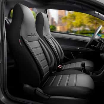 Universal Leather/Fabric CityBug Seat Cover Set Comfortline Black/Grey - 9-piece