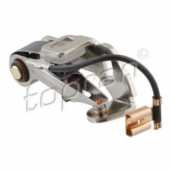 Contact point set, power distributor