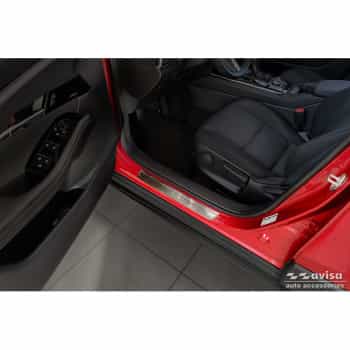 Stainless steel door sill moldings suitable for Mazda CX-30 2019- - 'Lines' - 4-piece