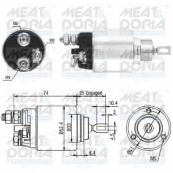 Solenoid switch, starter motor