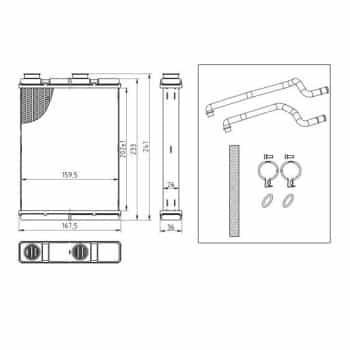 Heater radiator, interior heating