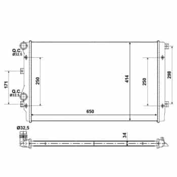 Radiator, engine cooling Economy Class