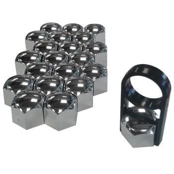 Universal wheel nut caps chrome plastic 17mm
