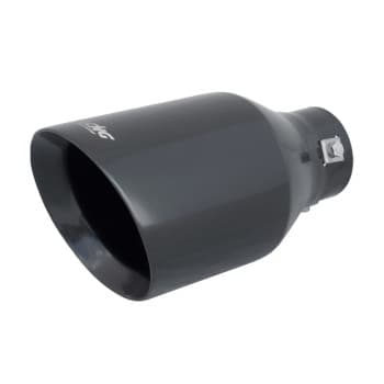 Simoni Racing Exhaust trim Round / Angled Stainless Steel Black - Ø115xL210mm - Mounting 38-63mm