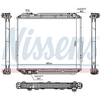 Radiator, engine cooling 671780 Nissens