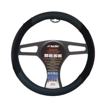 Simoni Racing Steering Wheel Cover Shammy Black Black/Red Artificial Leather