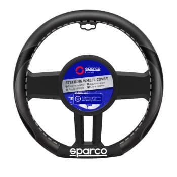 Sparco SPC-Line Steering wheel cover 'Flat Bottom' Black Peugeot