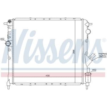 Radiator, engine cooling 63878 Nissens