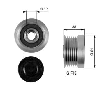 Alternator Freewheel Clutch DriveAlign® OAP7036 Gates