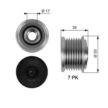 Alternator Freewheel Clutch DriveAlign® OAP7065 Gates