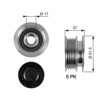 Alternator Freewheel Clutch DriveAlign® OAP7067 Gates