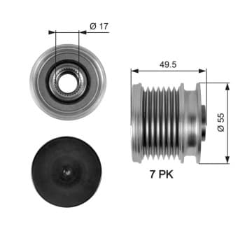 Alternator Freewheel Clutch DriveAlign® OAP7086 Gates
