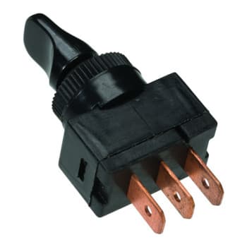 Rocker switch black on-off 12v, 25A 3 tab contacts mounting size Ø13 mm
