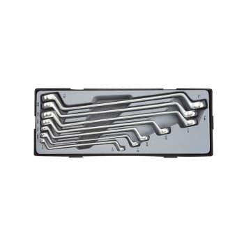 Double ring spanner set SAE 7 pieces (75° angled)